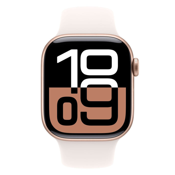 Apple Watch Series 10 GPS+Cellular 42mm Aluminium Roségold Sportarmband Blassrosa S/M