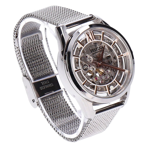 Produktbild Quarzuhr - Festina Automatik F20627/1 Damen silber-rose Edelstahl