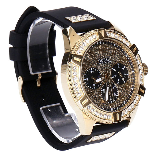 Produktbild Quarzuhr - Guess Frontier Herren Armbanduhr Schwarz/Gold