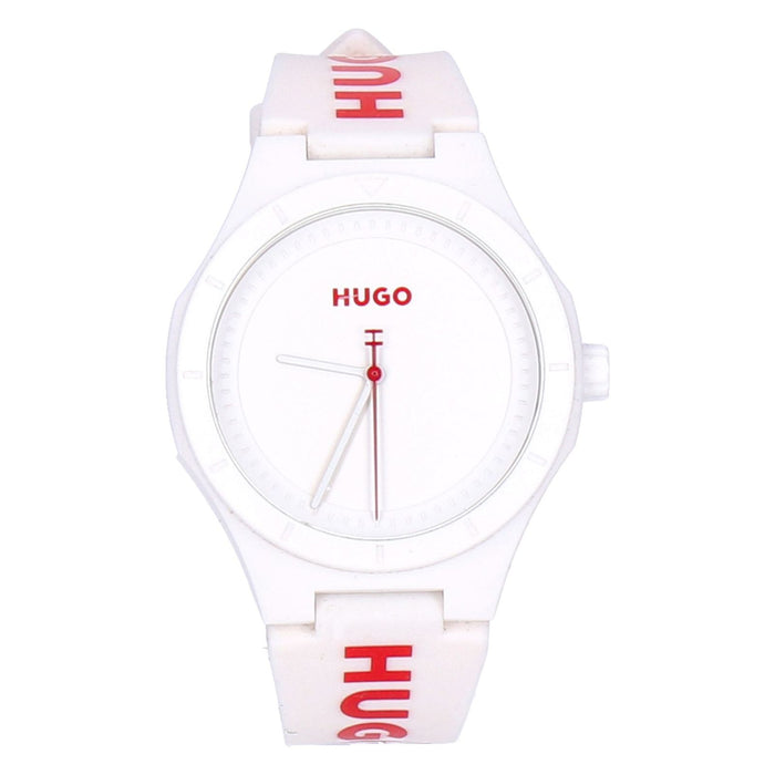Hugo Lit Herren Quarzuhr weiss