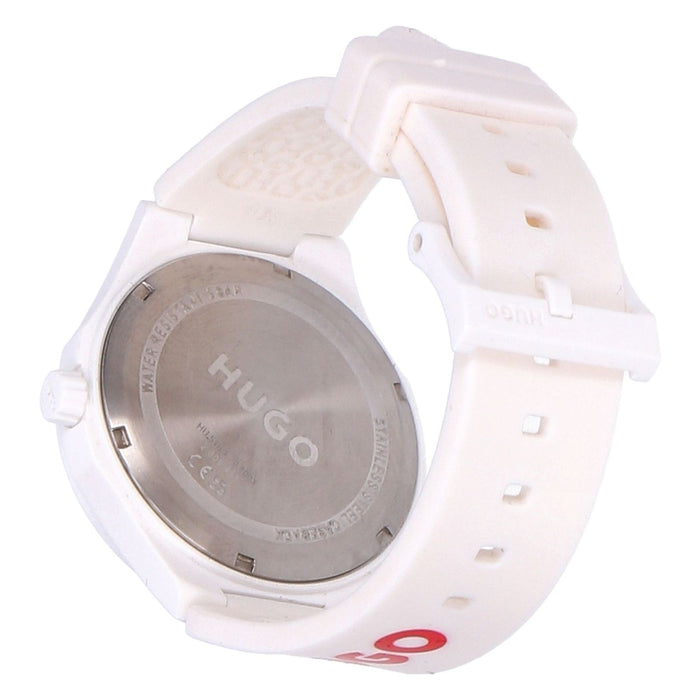 Hugo Lit Herren Quarzuhr weiss
