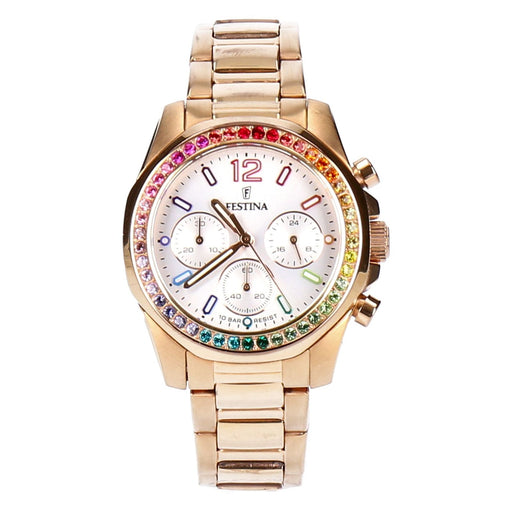 Produktbild Quarzuhr - Festina Boyfriend F20639/2 Damenuhr Rosegold Chronograph Edelstahl Rose/Rainbow