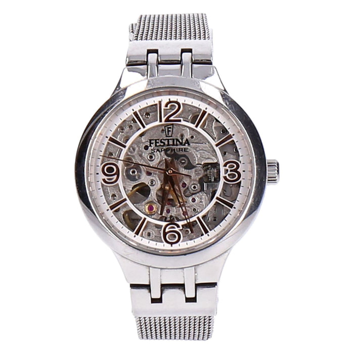 Festina Automatikuhr F20579/1 Damen silber Edelstahl