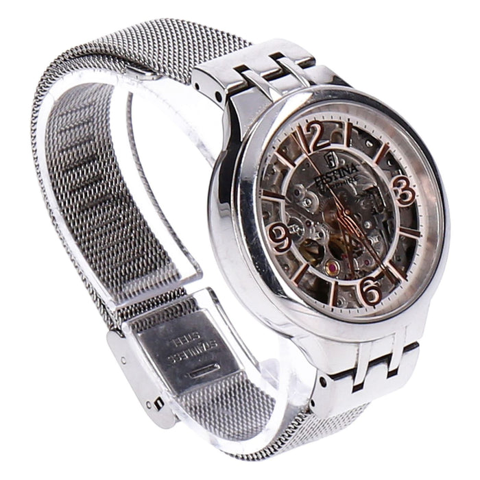 Festina Automatikuhr F20579/1 Damen silber Edelstahl