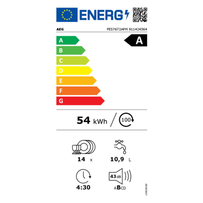 AEG FES7672APM Integrierter-Geschirrspüler AirDry