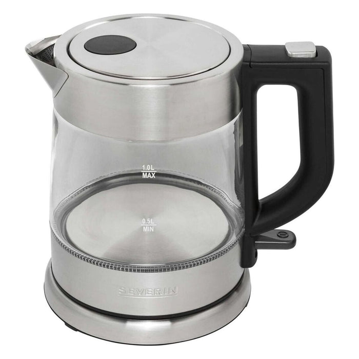 Severin WK 3468 Glas-Wasserkocher edelstahl/schwar edelstahl/schwarz