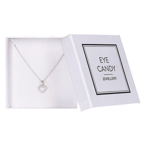 Produktbild Edelstahlarmband - Eye Candy Halskette 925er Sterling Silber Herz Zirkonia Anhänger