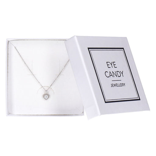 Produktbild Edelstahlarmband - Eye Candy Halskette 925er Sterling Silber Herz Zirkonia Anhänger