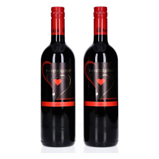 Produktbild Roséwein - Weingut MAD Geschenk-Set Herztröpferl Rotwein 2 x 0,75 L