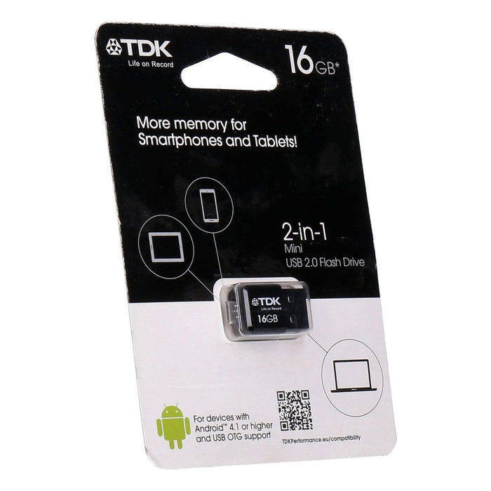 TDK 2 in 1 Mini 16GB USB-Stick USB Type-A / Micro-USB 2.0 Schwarz
