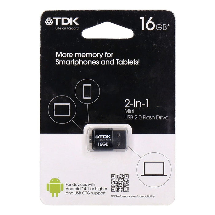 TDK 2 in 1 Mini 16GB USB-Stick USB Type-A / Micro-USB 2.0 Schwarz