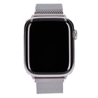 Apple Watch Series 7 45mm GPS + 4G Silber Edelstahlgehäuse mit Milanaise Armband Silber