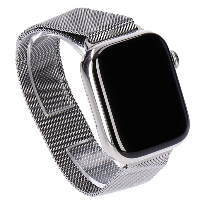 Apple Watch Series 7 45mm GPS + 4G Silber Edelstahlgehäuse mit Milanaise Armband Silber