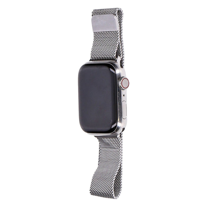 Apple Watch Series 7 45mm GPS + 4G Silber Edelstahlgehäuse mit Milanaise Armband Silber