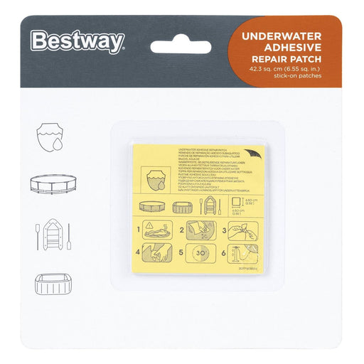 Produktbild Klebstoff - Bestway® wasserfeste, selbstklebende Reparaturflicken 6,5 x 6,5 cm, 10 Stück