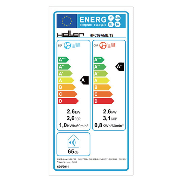HELLER mobiles Klimagerät HPC09AMB Kühlen Heizen Entfeuchten 9000BTU 2,6kW
