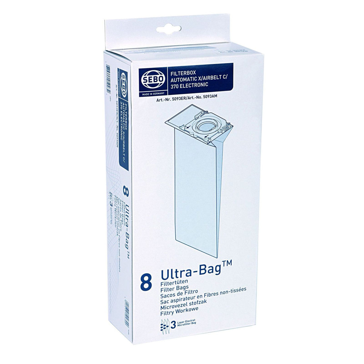 Produktbild Staubsaugerbeutel - SEBO Filterbox X Staubsaugerbeutel 8 Stk. 5093ER