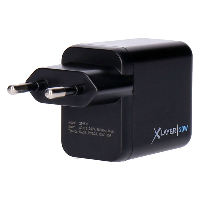 XLAYER 20W USB-C Ladegerät Universal, 230V schwarz