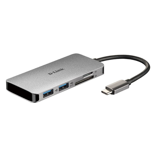 Produktbild HUB - D-Link 6-in-1 USB-C-Hub HDMI/Kartenleser - 2 Ports