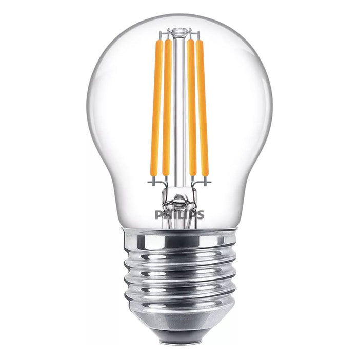 Philips 60W P45 E27 LED-Filament-Kerzenlampe transparent Warmweiß