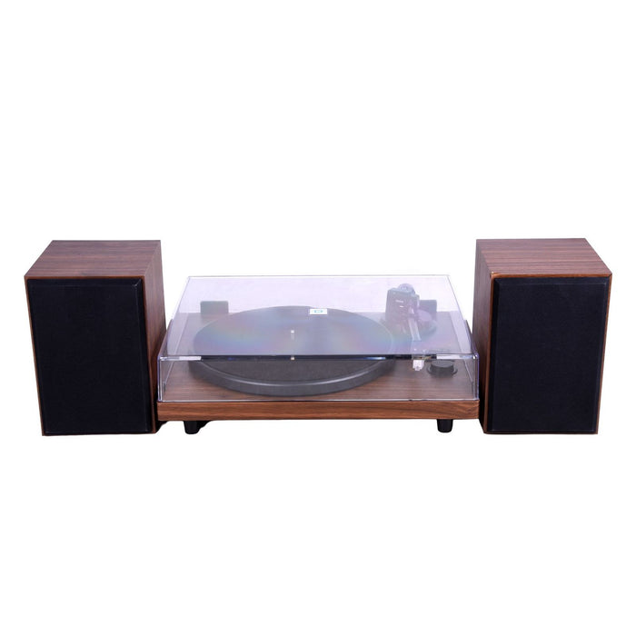 Mersoco B10 HiFi Schallplattenspieler Bluetooth USB Holzoptik Braun