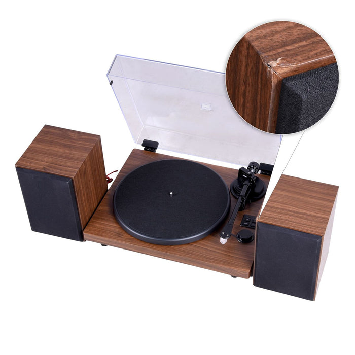 Mersoco B10 HiFi Schallplattenspieler Bluetooth USB Holzoptik Braun