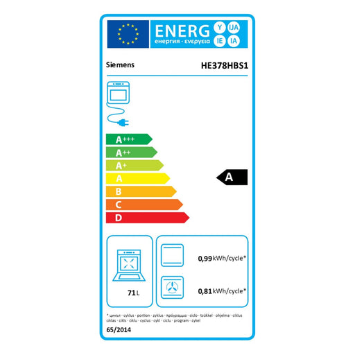 Produktbild Einbaubackofen - Siemens iQ500 HE378HBS1 Einbau-Herd 71L 60cm Edelstahl