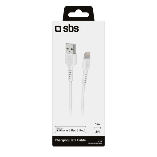 Produktbild Lightningkabel - SBS Ladekabel USB-Lightning 1m weiß