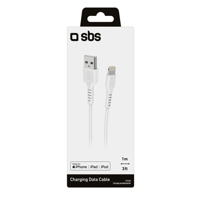 SBS Ladekabel USB-Lightning 1m weiß