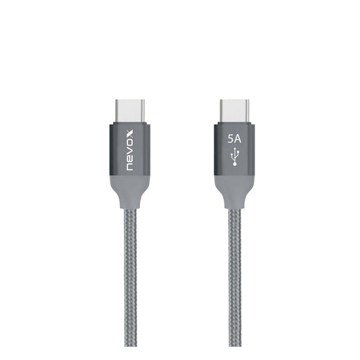 Produktbild USB-Kabel - nevox USB-C zu USB-C 2.0 2m Nylon silbergrau