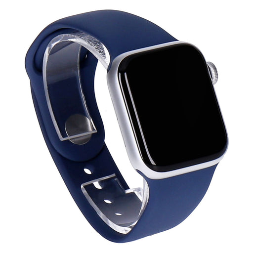 Produktbild Smartwatch - Apple Watch SE 2022 40mm GPS Silber Aluminiumgehäuse mit Sportarmband Sturmblau M/L