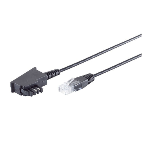 Produktbild Netzwerkkabel - Aswo TAE-F Stecker auf RJ45 Stecker, VDSL 1,5m schwarz