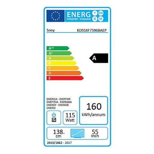Produktbild LED-Fernseher - Sony Bravia KD-55XF7596 4K Ultra HD LED-TV 55 Zoll 3840 x 2160 Pixel DVB-C, -T2 DVB-S2 Schwarz