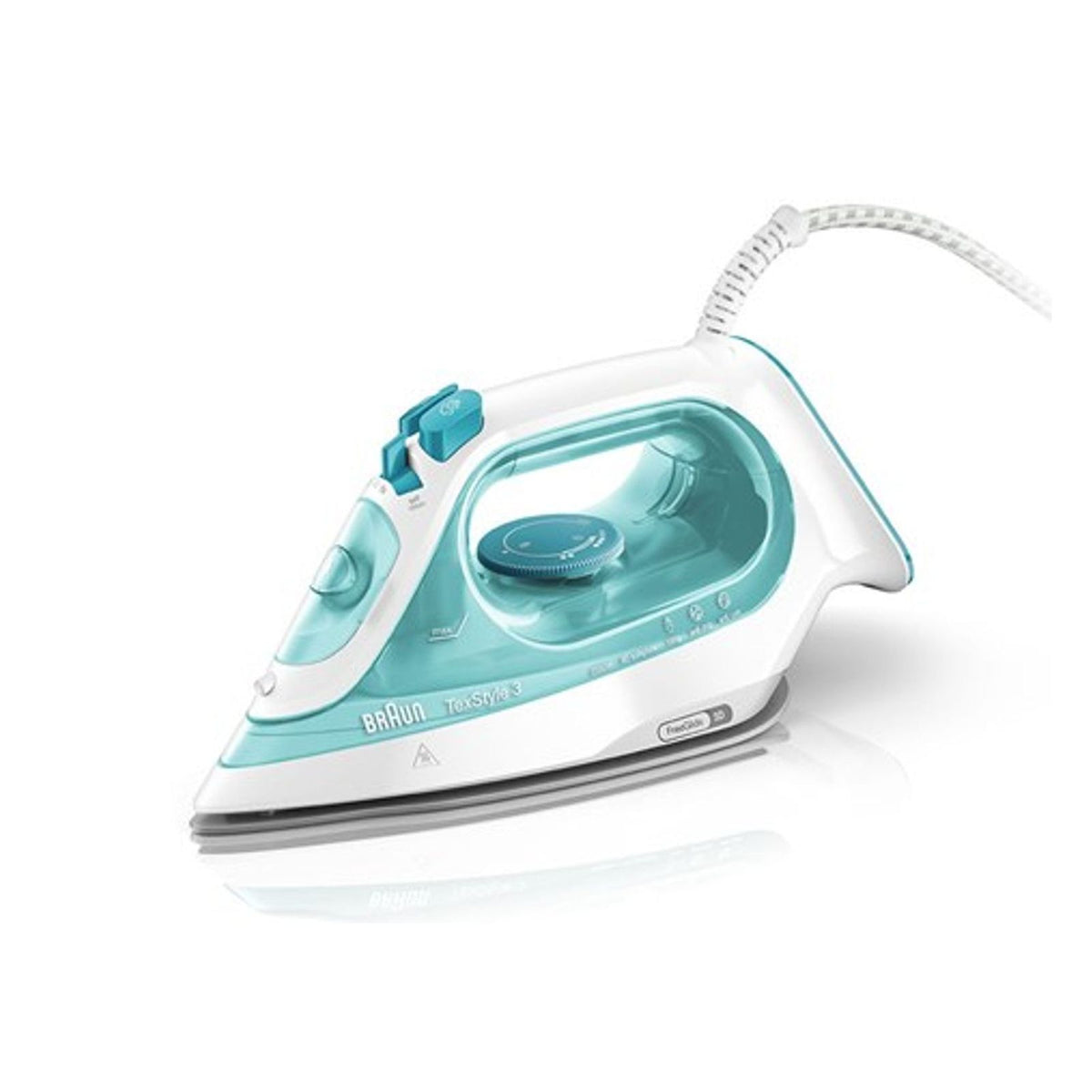 Produktbild Dampfbügeleisen - Braun TexStyle 3 SI 3041 GR Dampfbügeleisen 2350 Watt Türkis, Weiß