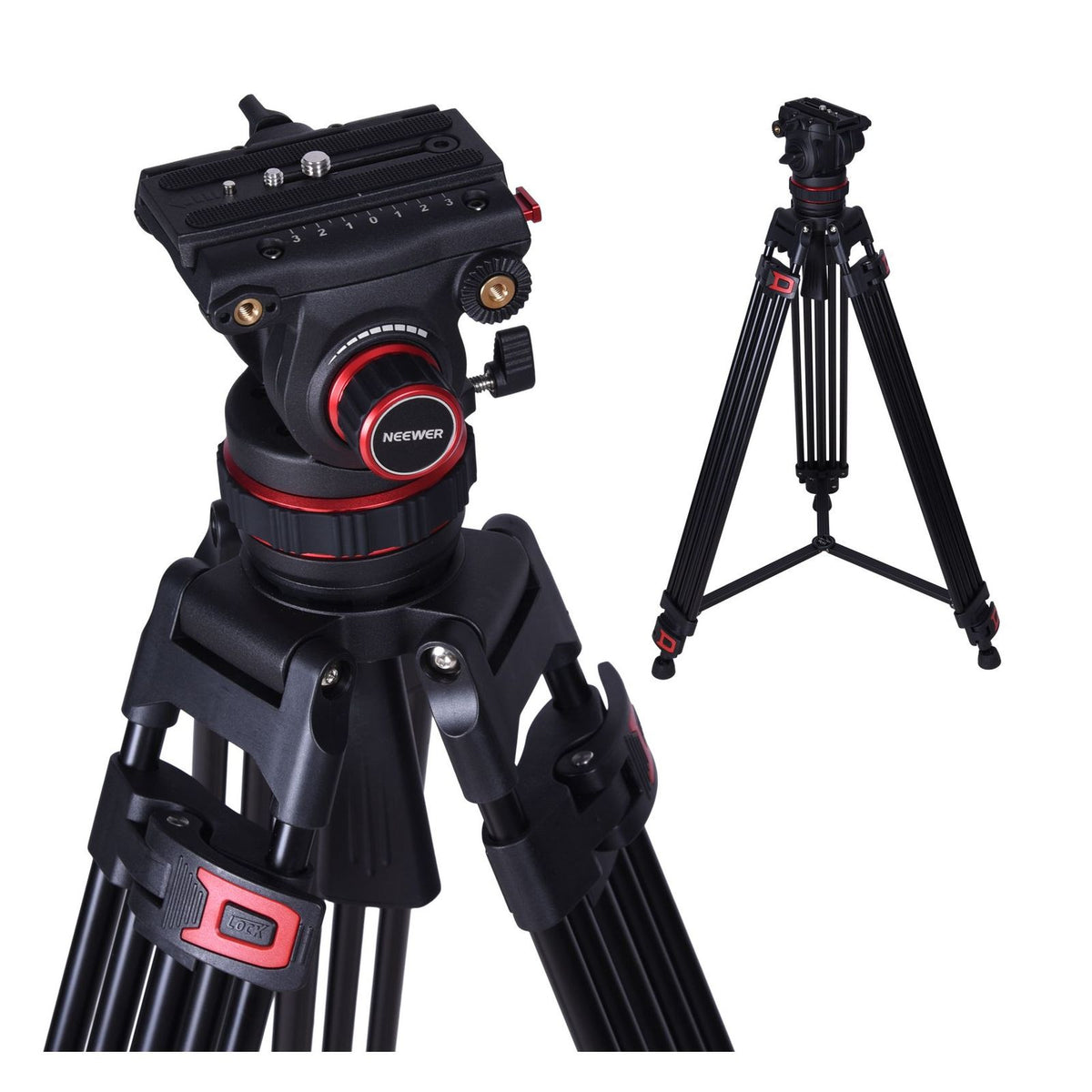 Produktbild Kamerastativ - NEEWER TP75 189cm Aluminium Tripod Videostativ mit Dämpfung kompatibel mit DJI RS Gimbals