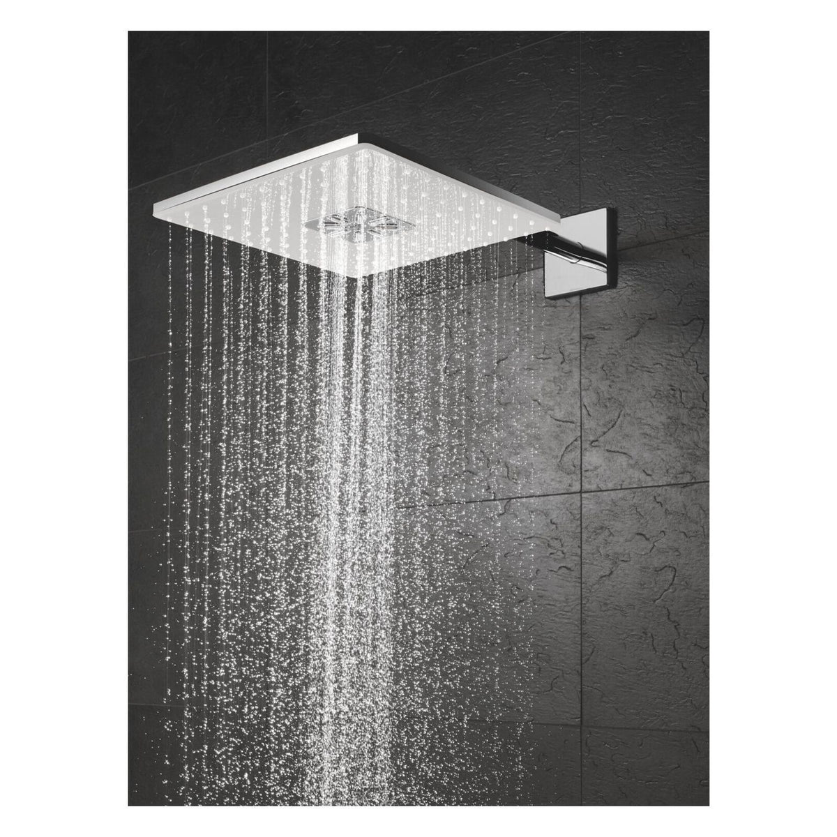 Produktbild Badarmatur - GROHE  Kopfbrause Set Rainshower SmartActive 310 Cube Brausearm 43 cm moon white