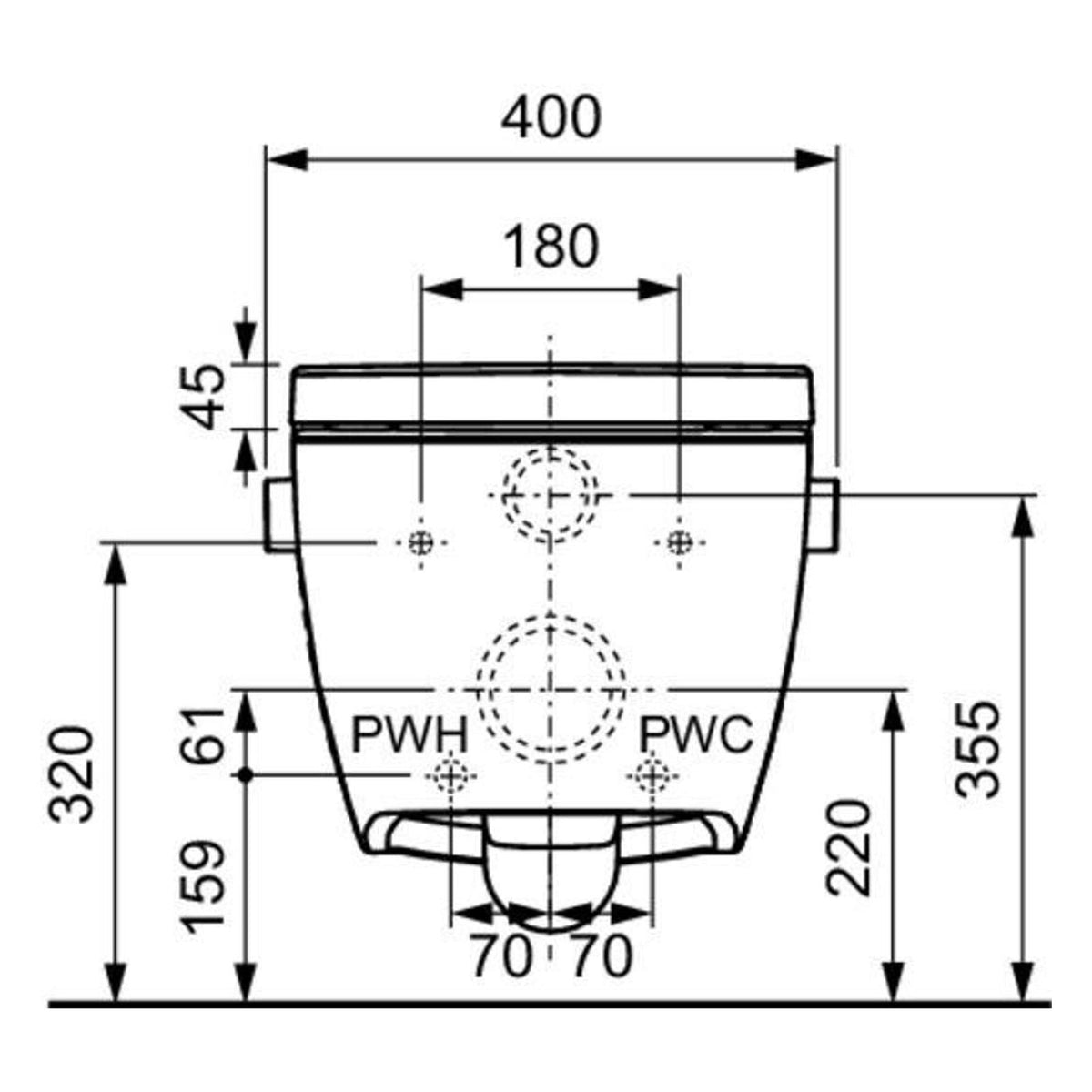 Produktbild WC-Sitz - TECEone Set, Warm-/Kaltwasser & Sitz/Deckel Classic