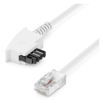 0,5m Routerkabel TAE-F auf RJ45 weiß Kompatibel mit DSL ADSL VDSL