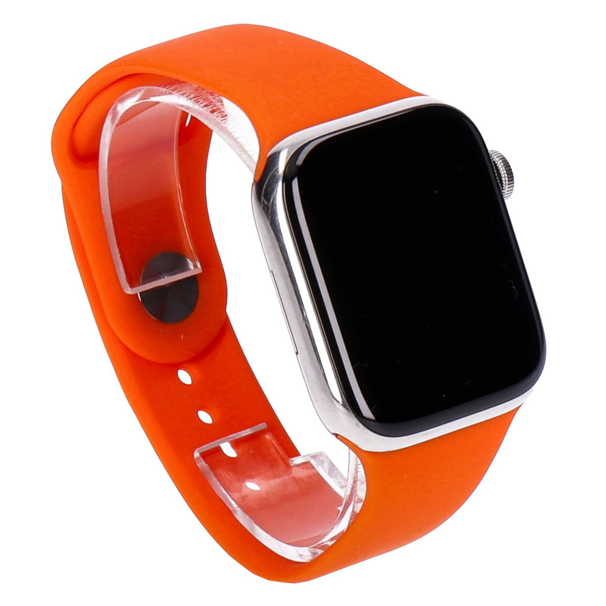 Produktbild Smartwatch - Apple Watch Series 8 Hermès 45mm GPS + 4G Silber Edelstahlgehäuse mit Sportarmband Orange