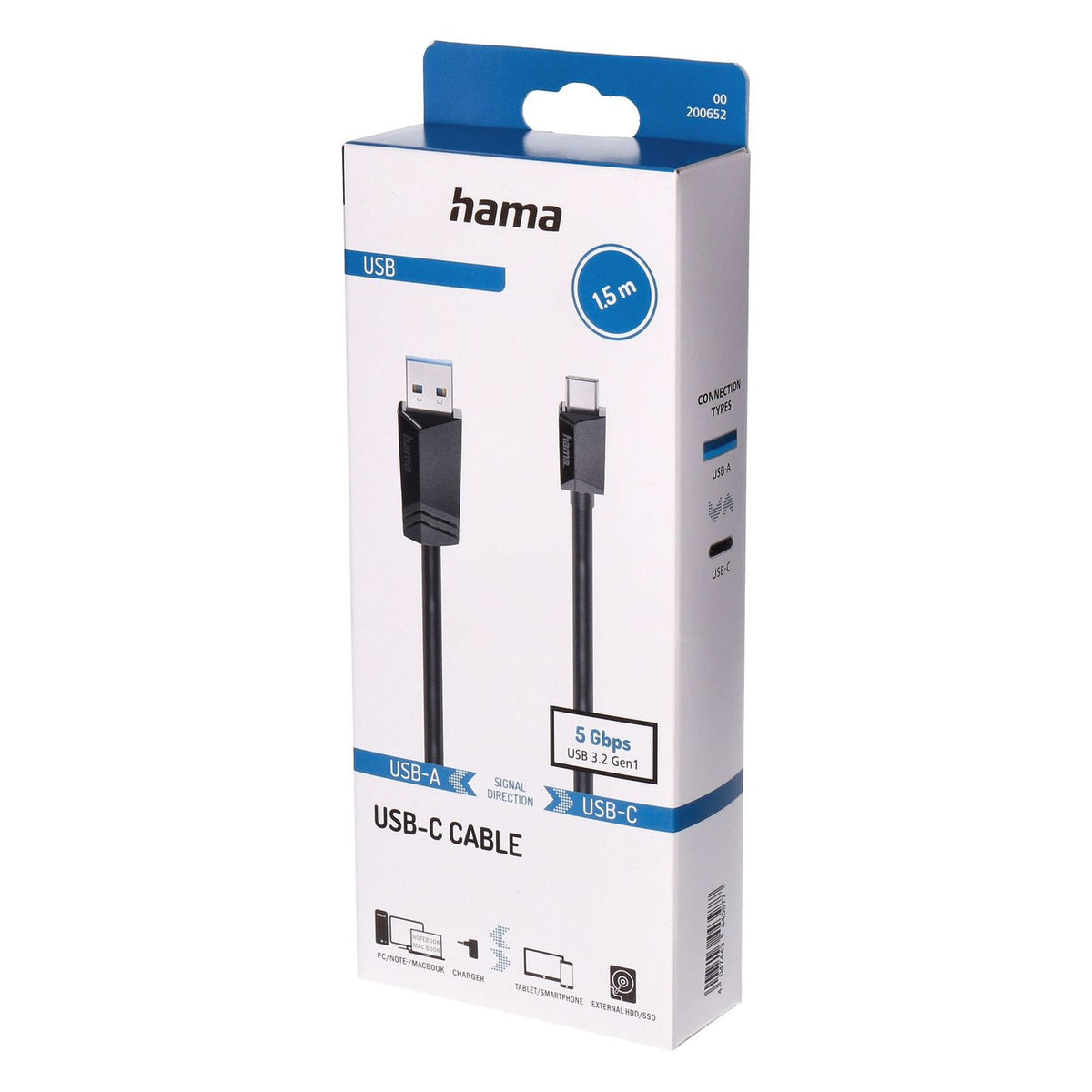 Produktbild USB-Kabel - Hama USB-C Kabel 1,5m schwarz