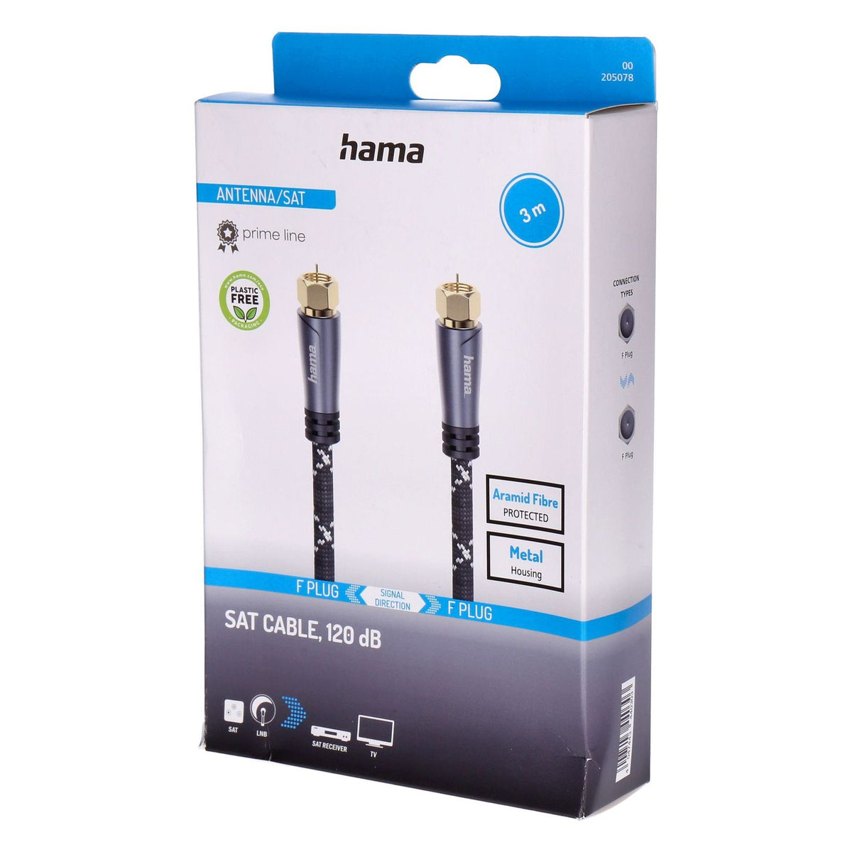 Produktbild SAT-Kabel - Hama  Sat Kabel 120dB  3m