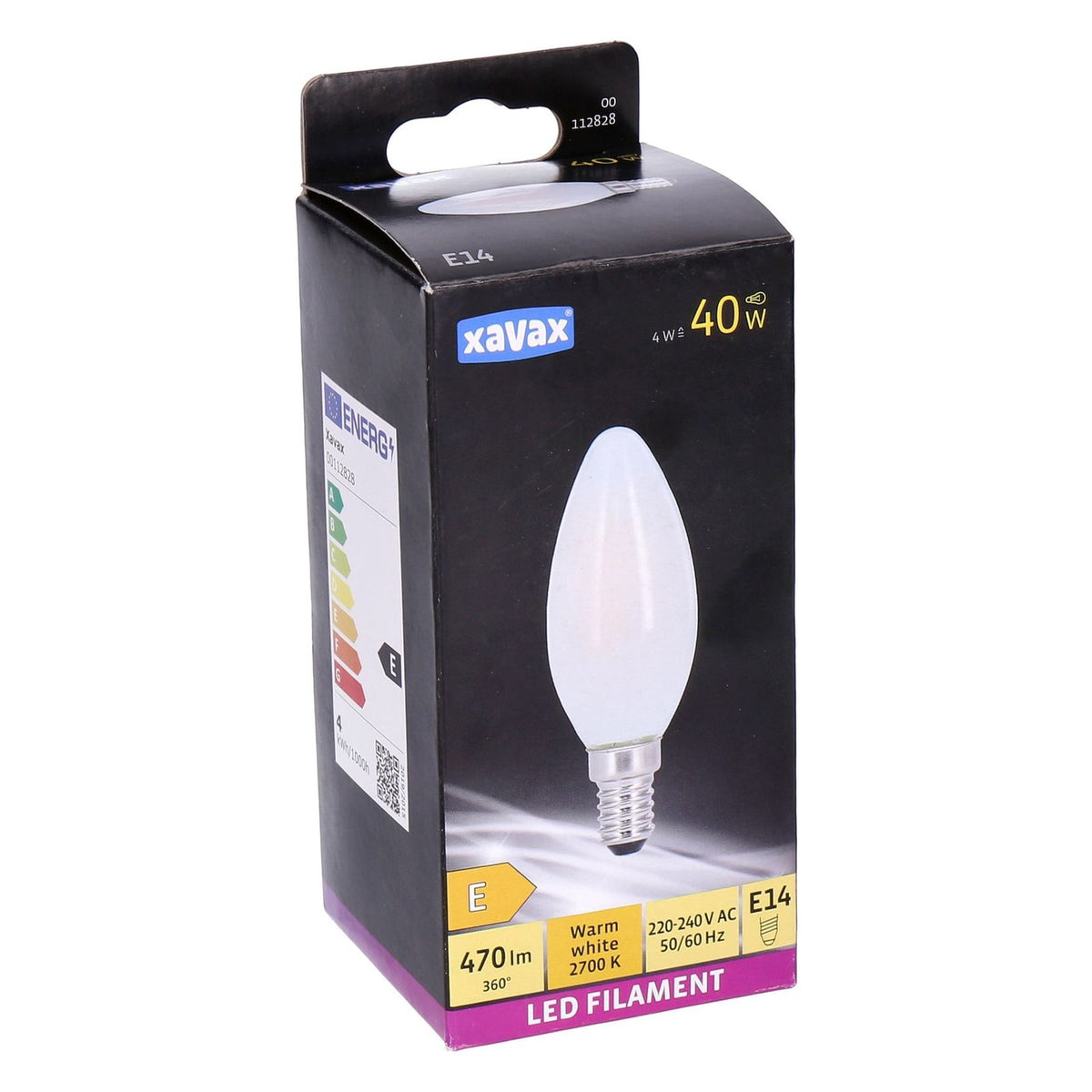 Produktbild LED-Filament - Xavax LED-Filament E14 Kerze warmweiß 4W=40W 470lm