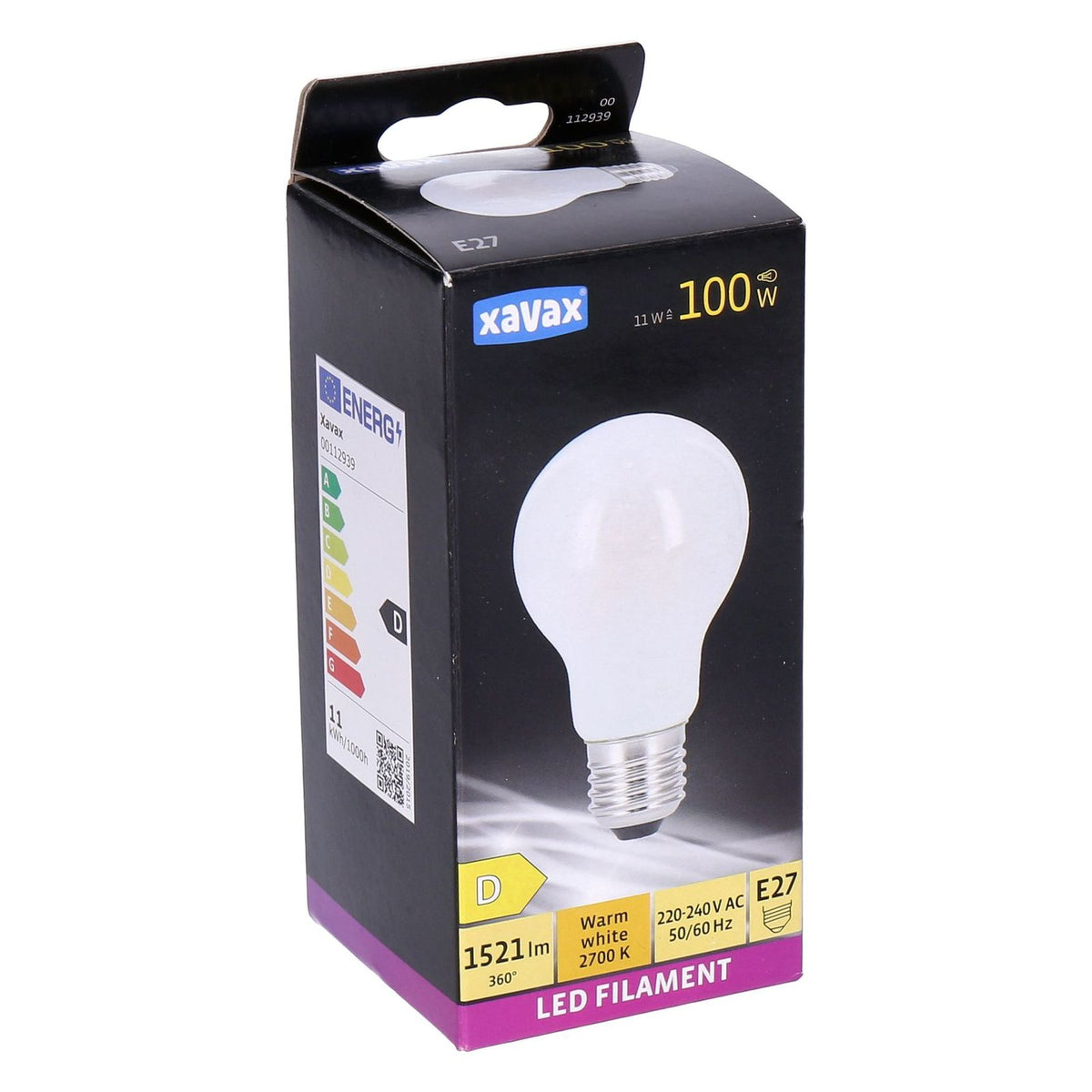 Produktbild LED-Filament - Xavax E27 LED Filament Birne Warmweiß 11W=100W 1521lm