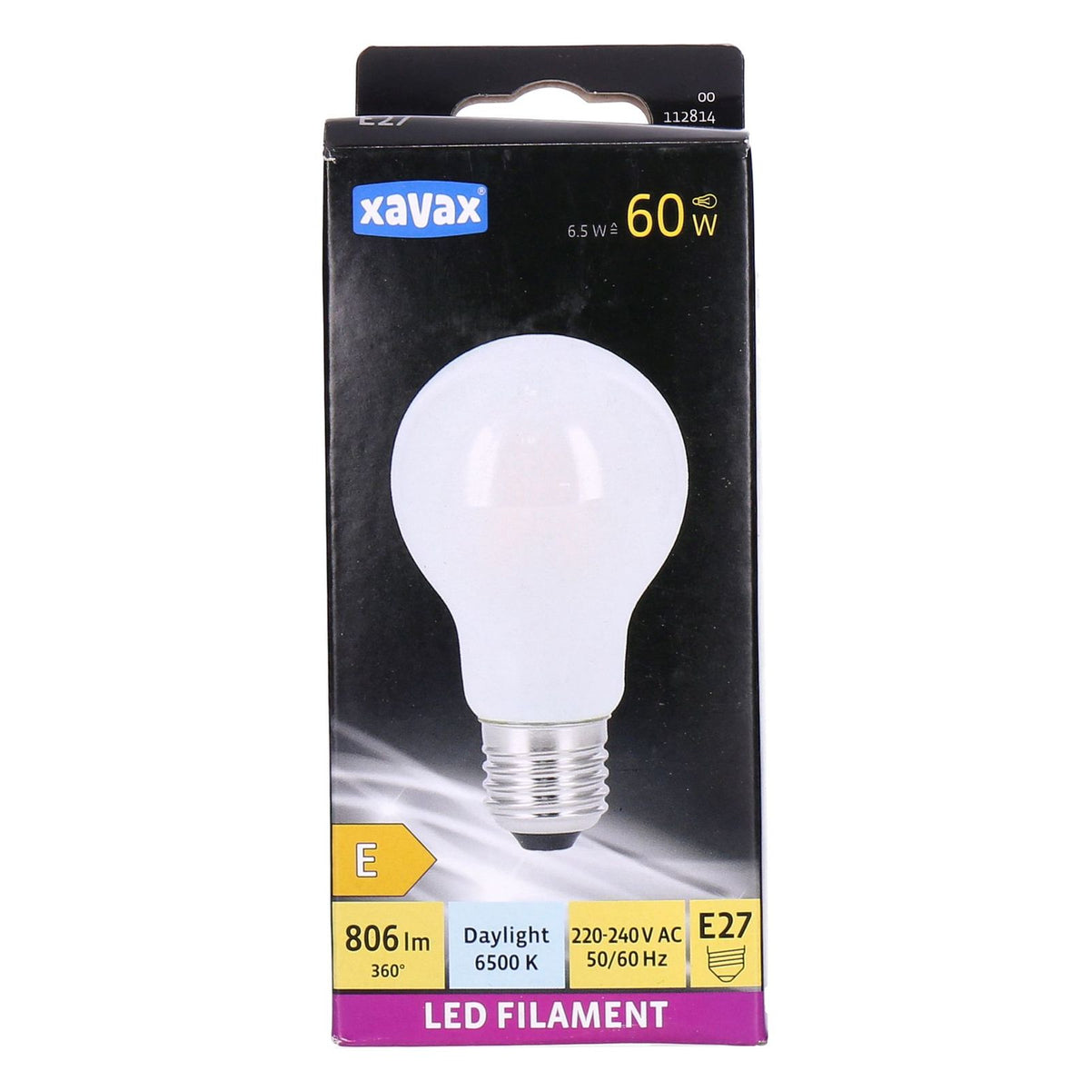 Produktbild LED-Filament - Xavax E27 LED Filament Birne Taglicht 6.5W=60W 806lm