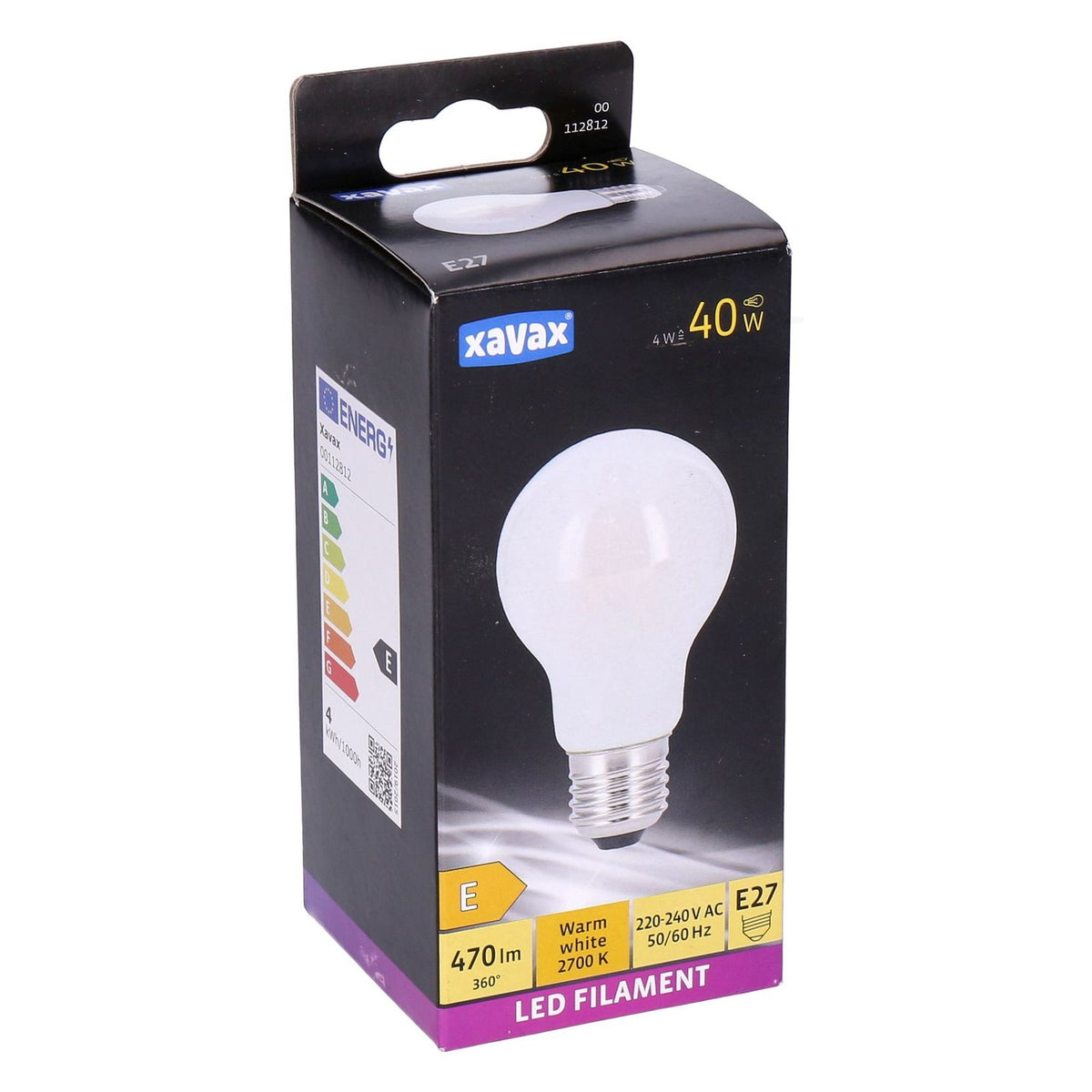 Produktbild LED-Filament - Xavax E27 LED Filament Birne warmweiß 4W=40W 470lm