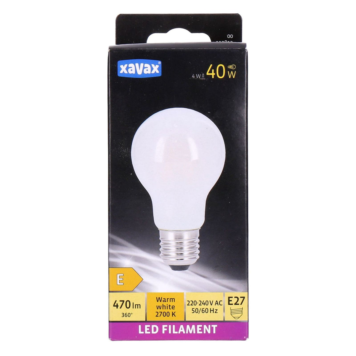 Produktbild LED-Filament - Xavax E27 LED Filament Birne warmweiß 4W=40W 470lm