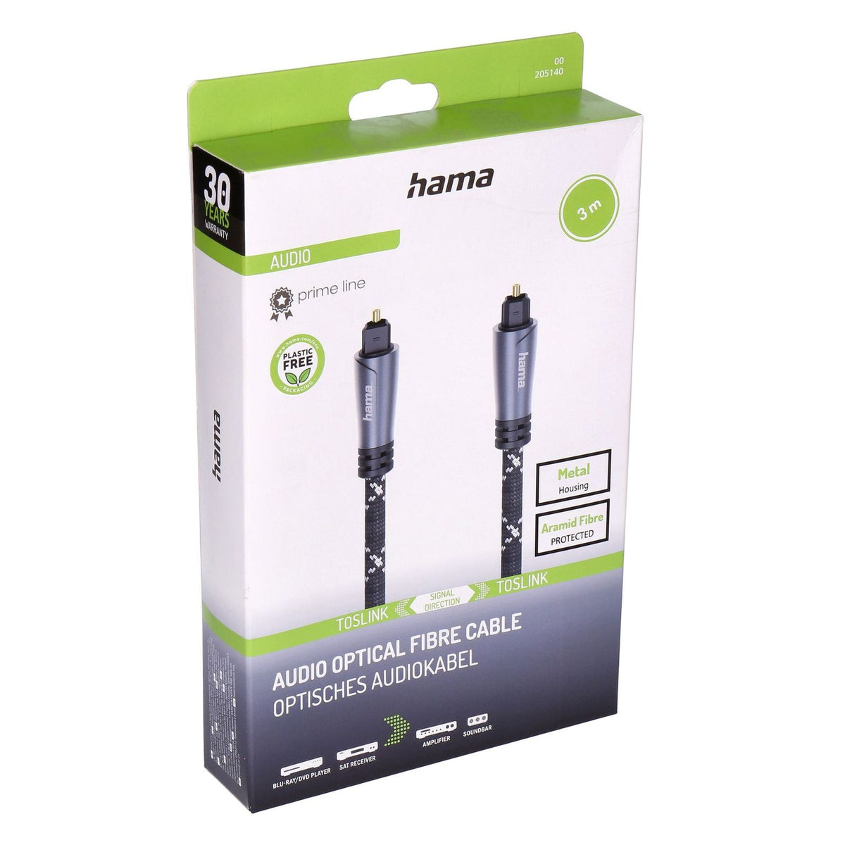 Produktbild Lichtleiterkabel - Hama Optisches Audiokabel prime line  3m