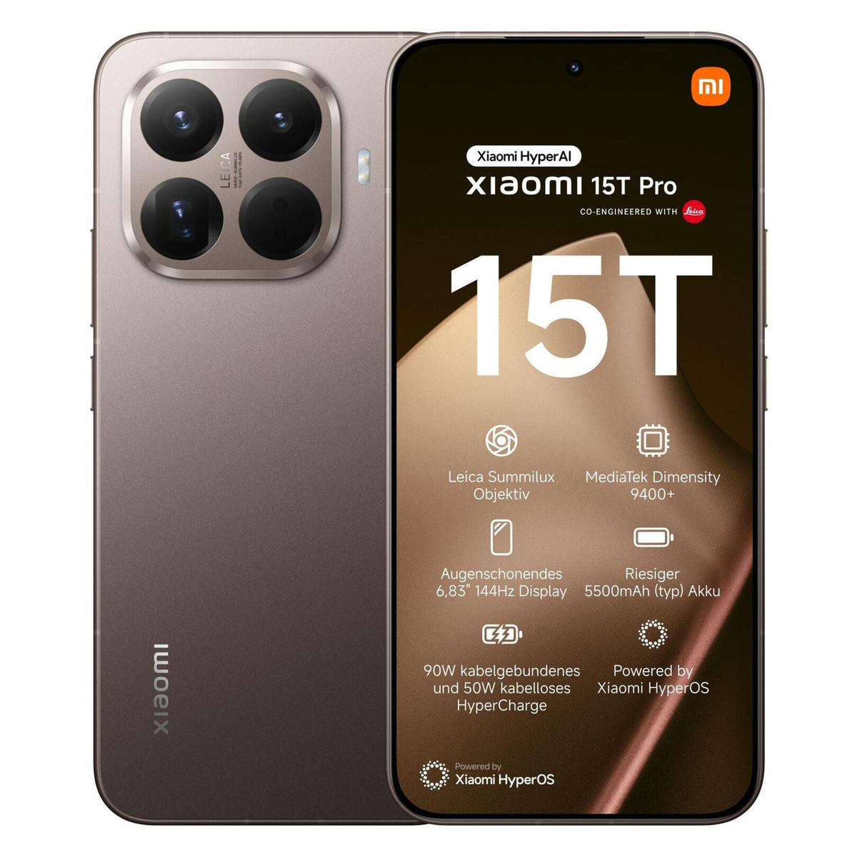 Produktbild Smartphone - Xiaomi 15T Pro 5G Dual-SIM 512GB Mocha Gold *