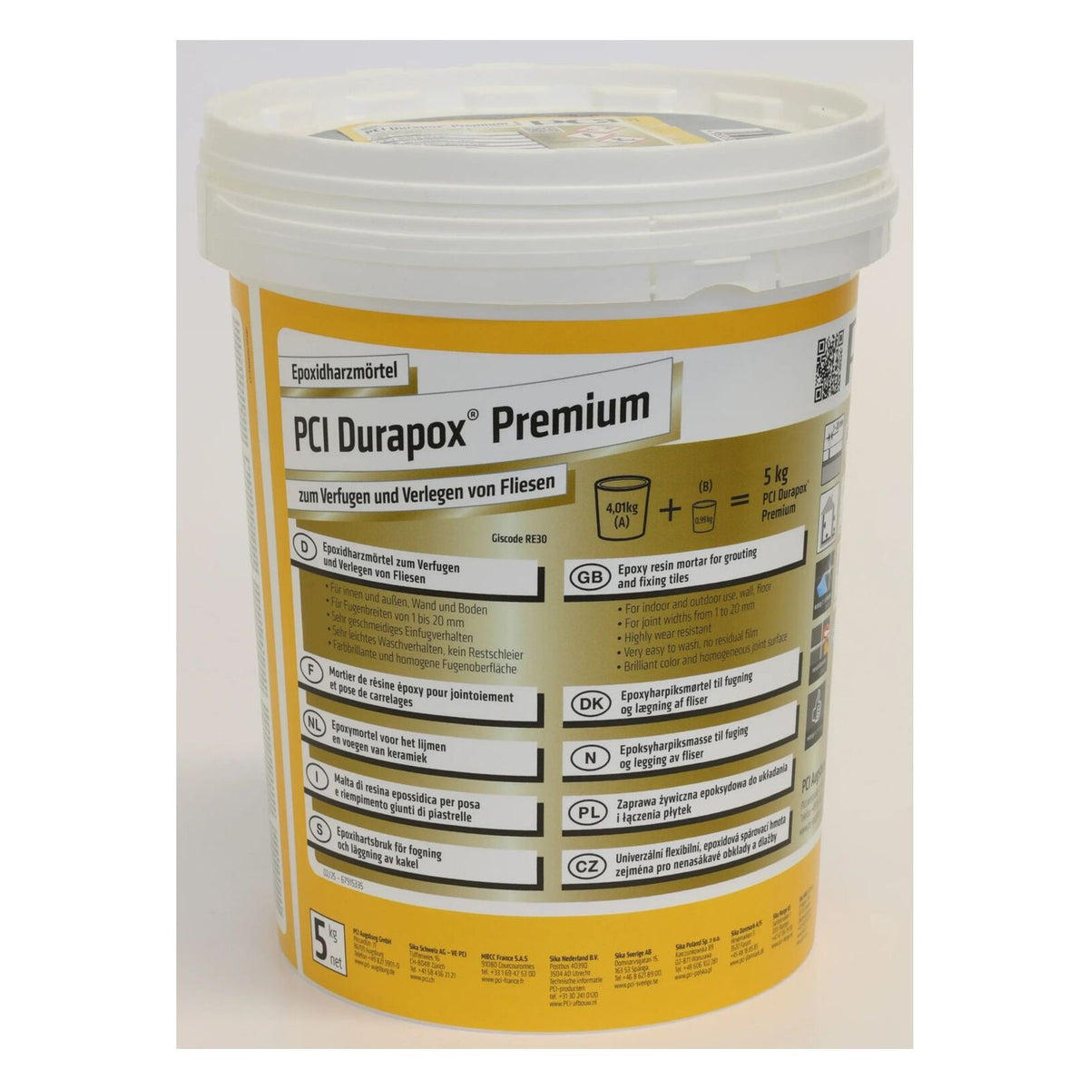 Produktbild Fliesenkleber - PCI Durapox Premium 2K Epoxidharz-Fugenmörtel 5kg Eimer sandgrau