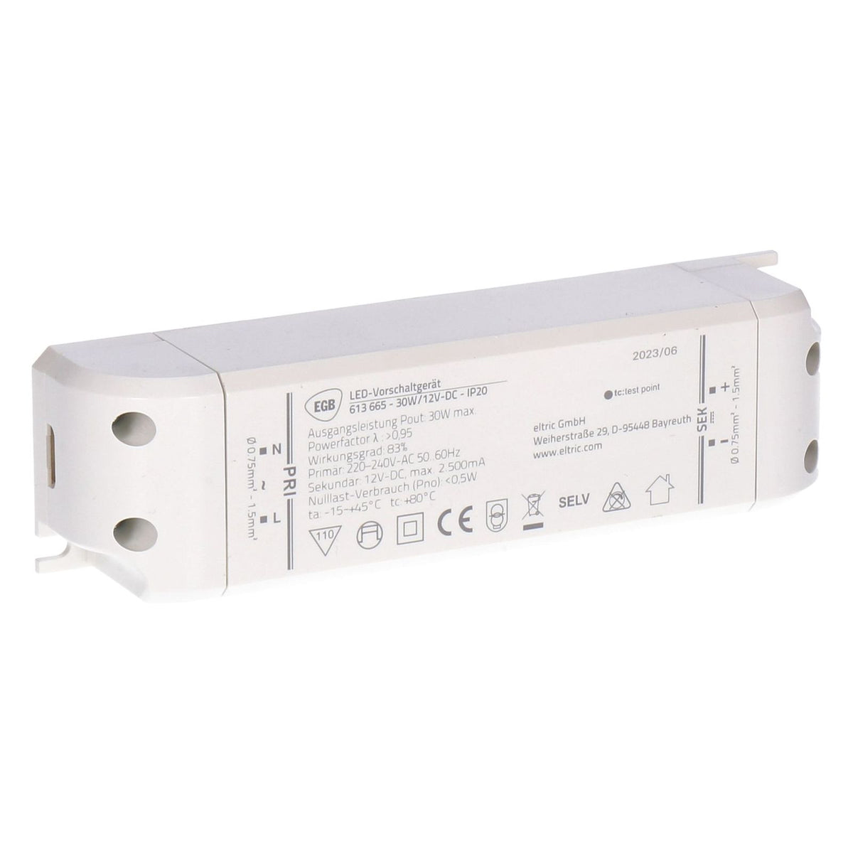 Produktbild AC/DC-Einbaunetzteil - EGB 1-30W Vorschaltgerät  12V-DC